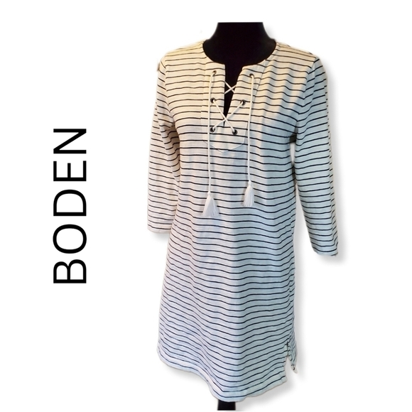Boden Dresses & Skirts - Boden Striped Thick Knit Cross Tie Tunic Dress Sz 4